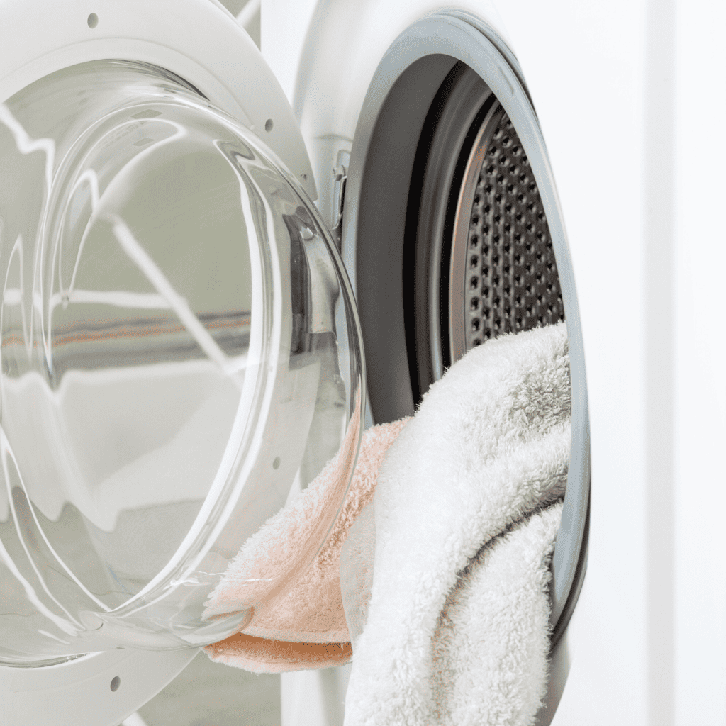 Open Washing Machine With Towels
