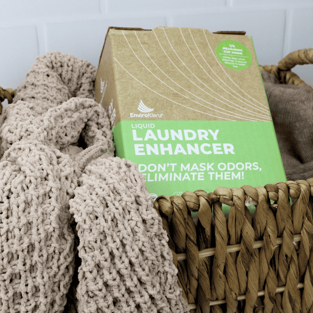 EniroKlenz Liquid Laundry Enhancer in Laundry Basket