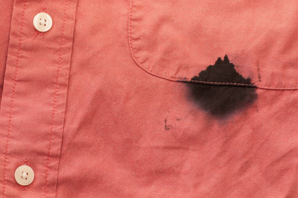 shirt with an old ink stain