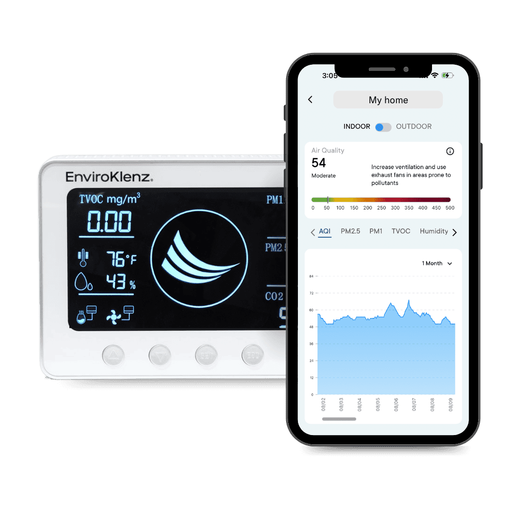 access real-time air quality data with the EnviroKlenz SMART Science™ App