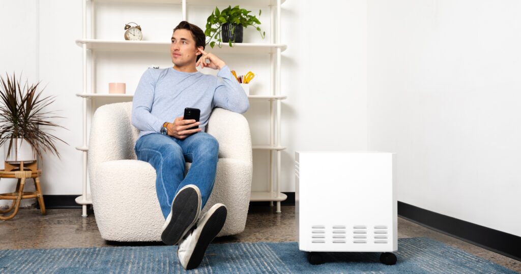 A man with an EnviroKlenz Air System in his home