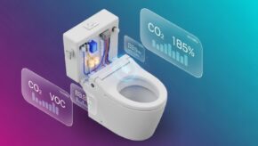 Indoor air quality readings for a bathroom