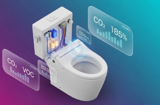 Indoor air quality readings for a bathroom