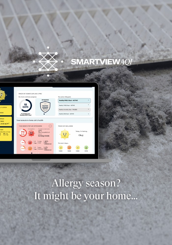track pm2.5 and allergens in your home with enviroklenz smartview aqi